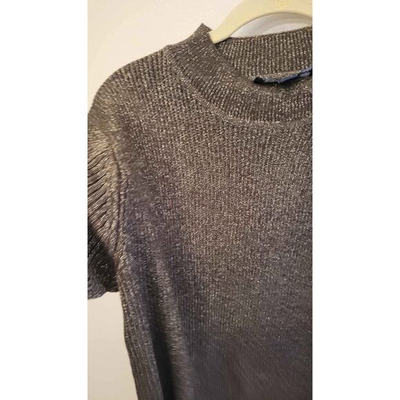 Susan Graver black shimmery sweater L - Picture 2 of 5